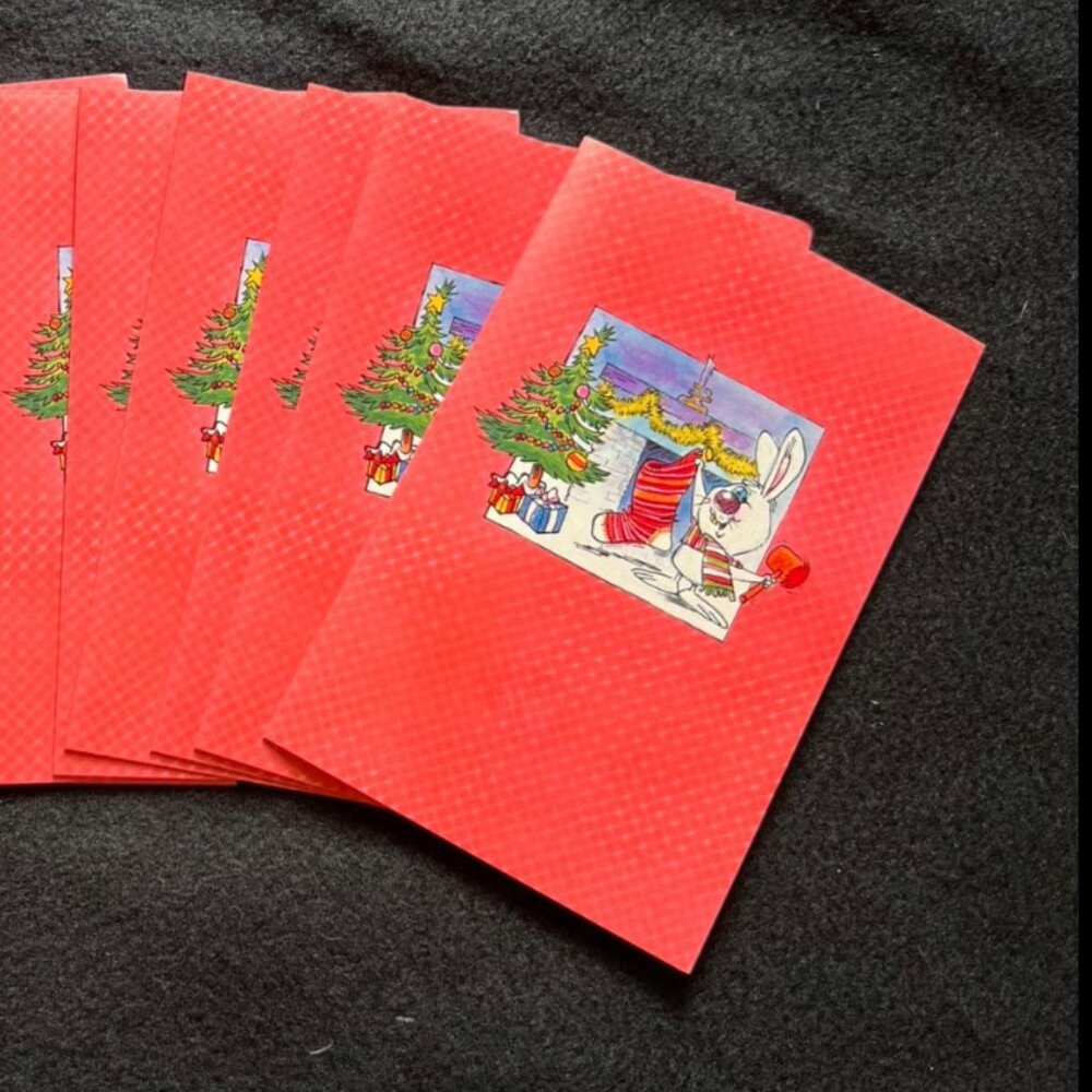 American Greetings Forget Me Not Christmas Cards Bunny Tree-12